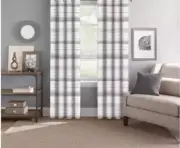 Colordrift Serenity Stripe 52 x 84 Light Filtering Rod Pocket Curtain Panel Gray
