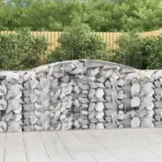 NNEVL Arched Gabion Baskets 2 pcs 400x50x100/120 cm Galvanised Iron