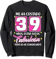 [X.Style] CumpleaÃƒ¯Ã‚¿Ã‚½os 39 AÃƒ¯Ã‚¿Ã‚½os Fabulosa EspaÃƒ¯Ã‚¿Ã‚½ol 39th Birthday Spanish Sweatshirt ds1182 Sweater (2XL) Black