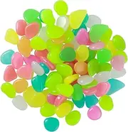 YARNOW Glowing Pebble Stones for Fish Tank 100 Pieces Man-Made Pebbles Night-Light Decorations Aquarium Decoration Garden Yard Ornament