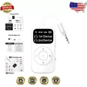 Portable Bluetooth Transceiver - Connect 2 Devices Simultaneously & RCA for TV