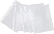 TEHAUX 100pcs Clear Sheet Protectors, A4 Clear Page Protectors for 3 Ring Binder 30 Holes Plastic Sheet Sleeves 12 x 9 inch Sheet Protectors for 6 Ring Binders Documents