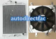 Aluminum Radiator+Shroud for Honda Civic EK EG B16 B18 D15 D16 28mm in/out pipe