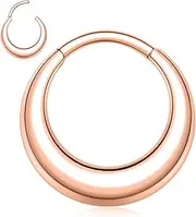 [hengkaixuan] 16G Septum Piercing Septum Clicker Ring Septum Hoop Jewellery for Women 316L Stainless Steel Nose Hoop Ring Daith Cartilage Hoop Earring Segment Clicker Ring Tragus Helix Conch Piercing 8mm 10mm
