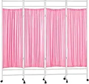 Medical Privacy Screen Portable,6ft High Foldable Room Divider,3-6panels Portable Room Divider with Wheels for Hospitals/Beauty Salon/Office/Clinic (Color : Pink, Size : 6-Panel)