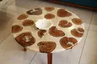 White Solid Epoxy Coffee Table Top, Wooden Center Hallway Furniture Table Top