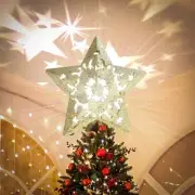 Christmas Tree Topper LED projector with Neon Lights Star Gold Glitter