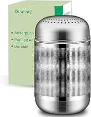 Bixobag Refrigerator Odor Eliminator - 10 Year Lasting Fridge Deodorizer - Activated Carbon Filter - Silver - Compatible with All Refrigerators