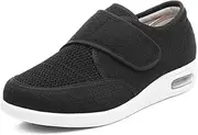 [WCXTY] Diabetic Shoes for Women Wide Width,Comfortable Breathable Mesh Diabetic Slippers for Men,Indoor Lightweight Elderly Swollen Feet Diabetic Edema Boots,with Arch Support (Color : Black, Size : 7.5)