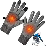 [Whnbuij] USB Heated Gloves, Touch Screen Warm Warm Hand Warmer, Touch Screen Heated Gloves, Touch Screen Heated Gloves Winter Heated Gloves Outdoor Sports Warmer Cycling Skiing M