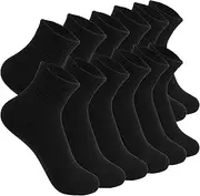 [Maxmoc] 10 Pairs Socks Women, Breathable Wicking Ankle Socks, Women's Cushioned Athletic Socks, Trainer Sports Socks with Foot Support, for Sports Daily Use