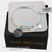 Authentic Alex and Ani Furever Friends Shiny Silver Expandable Charm Bangle