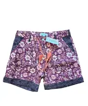 Sundance NWT Kalini Floral Drawstring Purple Shorts Women's Size XS