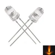200PCS 5mm Round Yellow Water Clear LED Light Diodes NEW