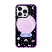 iPhone 16 Pro Impact Case MagSafe Compatible Crystal ball on black background / mystical, magical, dreamy pattern