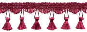 Tassel Fringe Trim, Style# TFSS0225, Color# E10 - Dark Wine Red [24 Yards]