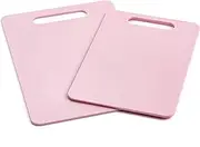 GreenLife 2 Piece Cutting Board Kitchen Set, Dishwasher Safe, Extra Durable, Soft Pink