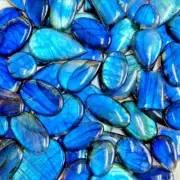 20 Pcs Of Labradorite Full Blue Flashy Labradorite Mix Lot Ring Size Cabochons