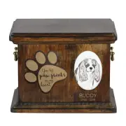 Cavalier King Charles Spaniel urn with a ceramic plate Art-Dog