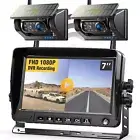 2 Magnetic Solar Wireless Backup Camera DVR 7" Monitor Reverse for Truck Camper
