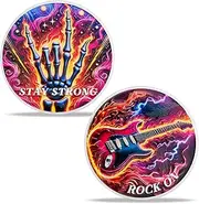 BHealthLife Inspirational Challenge Coin - Rock Guitar Skeleton Motivational Coin - Funny Office Desk Accessories Inspirational Gifts for Women Men Coworkers Friends Student