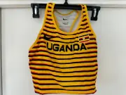 Nike Pro Elite Uganda Women Running Singlet Top Bra Yellow DD7965 (Made in USA)