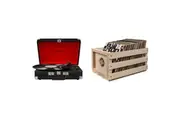 Crosley Cruiser Deluxe Portable Turntable Black with Free Record Storage Crate