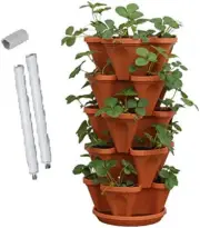 - Medium 5 Tier Stacking Planter Vertical Garden (33Cm Width Planters) (Terracot