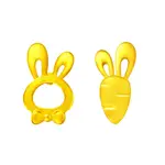 現貨【JJH  & 耳環】鍍黃金時尚小兔子蘿蔔耳環女Q萌可愛甜美時尚輕奢兔子蘿蔔耳環飾    禮盒包裝