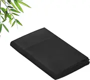 Royale Linens Bamboo Viscose Queen Flat Sheets Only - Cooling Sheets - Organic Viscose Derived from Bamboo - Queen Size Flat Sheet Only - Top Sheet - Breathable & Silky Bedding (Queen, Black)
