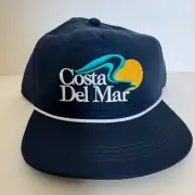 NWT COSTA DEL MAR Founders Logo Hat Cap Embroidered Rope Navy Blue SnapBack