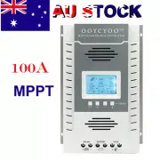 Home Solar Panel Regulator LCD 10A-100A 12V/24V MPPT Charge Controller 3Timer AU