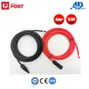 2x 5m Extension Cable Solar Connectors IP68 Solar Panel to Regulator Wire 4mm2