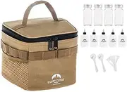 [Generic] Outdoor Condiment Storage Set Camping Seasoning Jars ​Storage Bag Kit Portable BBQ Picnic Cruet Storage Bag Multifunctional Storage Bag Set B
