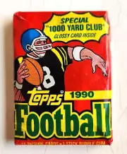 1990 Topps Football Cards, 1 Unopened Sealed Wax PACK From Wax Box, 15 Cards