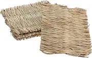 FONDOTIN Rabbit Grass Mats 4 Pack Large Woven Hay Mats for Nesting Scratching Safe Comfortable for Pet Cages Natural Materials
