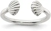 [JewelryWeb] 925 Sterling Silver Solid Polished Shell Ring Band Style-Ring for Women
