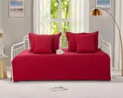 5-Piece Burgundy Red Daybed Cover Set, Twin Daybed Bedding Set for All Season...