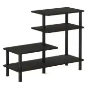 Furinno Turn-N-Tube Engineered Wood 3-Tier Side Display Rack in Espresso/Black