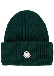 Moncler Genius 8 Moncler Palm Angels Ribbed Wool Beanie, Beanie, Green One Size