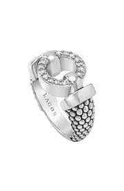 LAGOS 'Enso - Circle Game' Diamond Caviar Ring