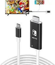 OLAIKE 3in1 USB C to HDMI Cable for Nintendo Switch/OLED, 1080P@60Hz Screen Projection Cable for Nintendo Switch, an Ultraportable Alternative to The Switch Dock, 2m, Black White