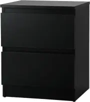 Side Table with 2 Drawers, Bedside Table with Ample Space, End Table Storage Cab