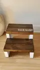 Wooden Step Stools for Adult Kids, Heavy Duty 2 Step Stool - Bed, Kitchen, bath