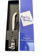 New Cheese Knife Amethyst Glass Handled Beads With Box