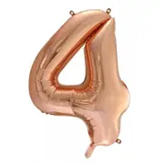 Number 4 Rose Gold Foil Balloon 86cm