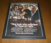 NATURAL LIGHT BEER & TOMMY LASORDA FRAMED AD PRINT