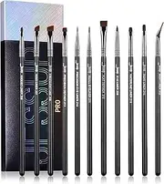 Jessup Eyeliner Brush Set, Professional Eye Liner Makeup Brushes 11pcs, Angled Flat Definer Ultra Fine Bent Pencil Point Eyeliner Brushes for Precision Liner, T324
