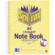 Spirax A4 3 Subject Notebook 300 Page