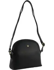 [PIERRE CARDIN] Ladies Leather Sleek Crossbody Bag in Black